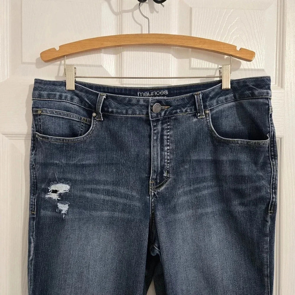 Maurices Everflex Highrise Women's Jeans Sz 18 Skinny Ankle Dark Wash Plus Size - Picture 4 of 13